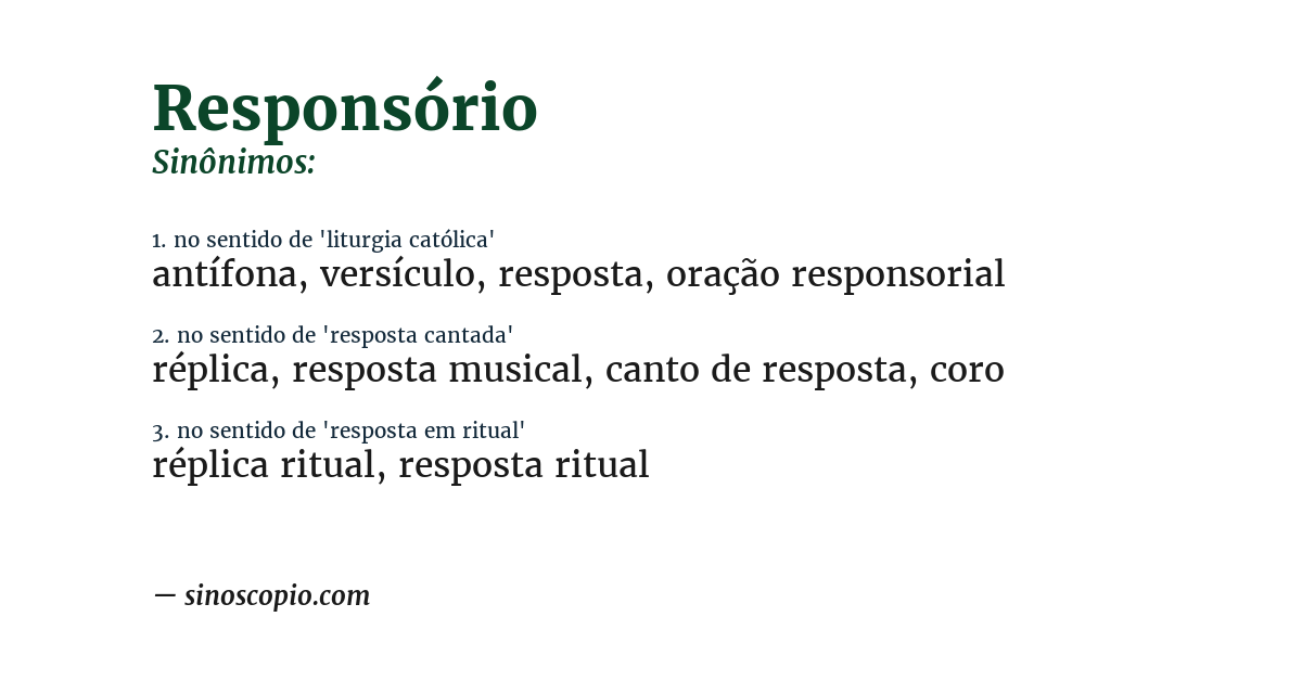Sinônimo de responsório