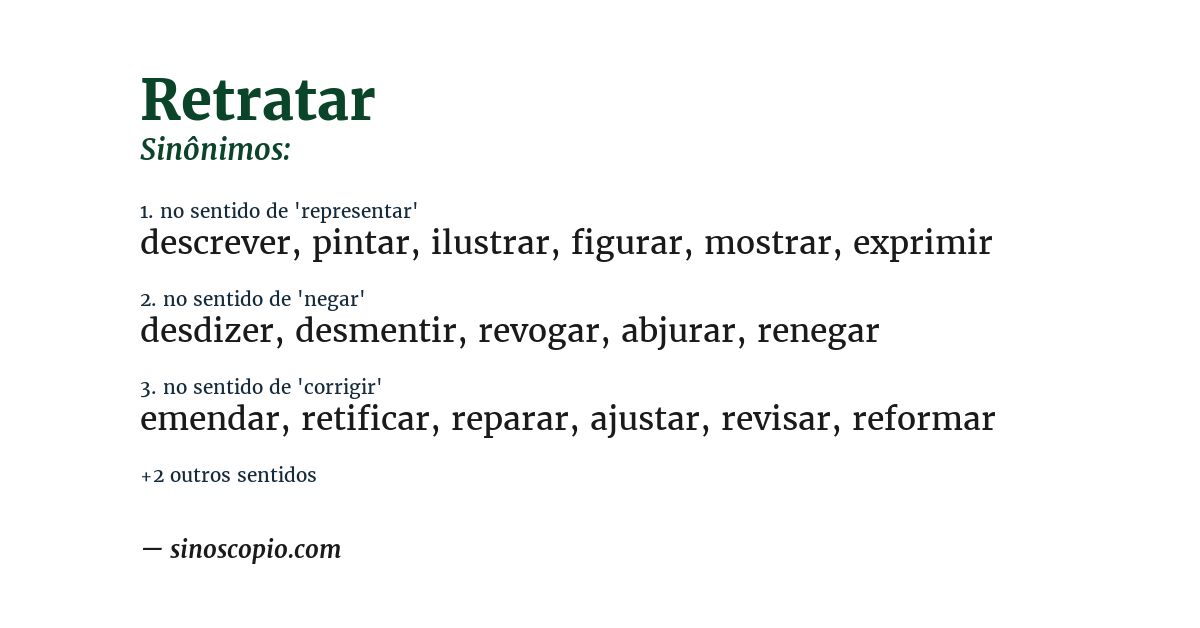 Sinônimo de retratar