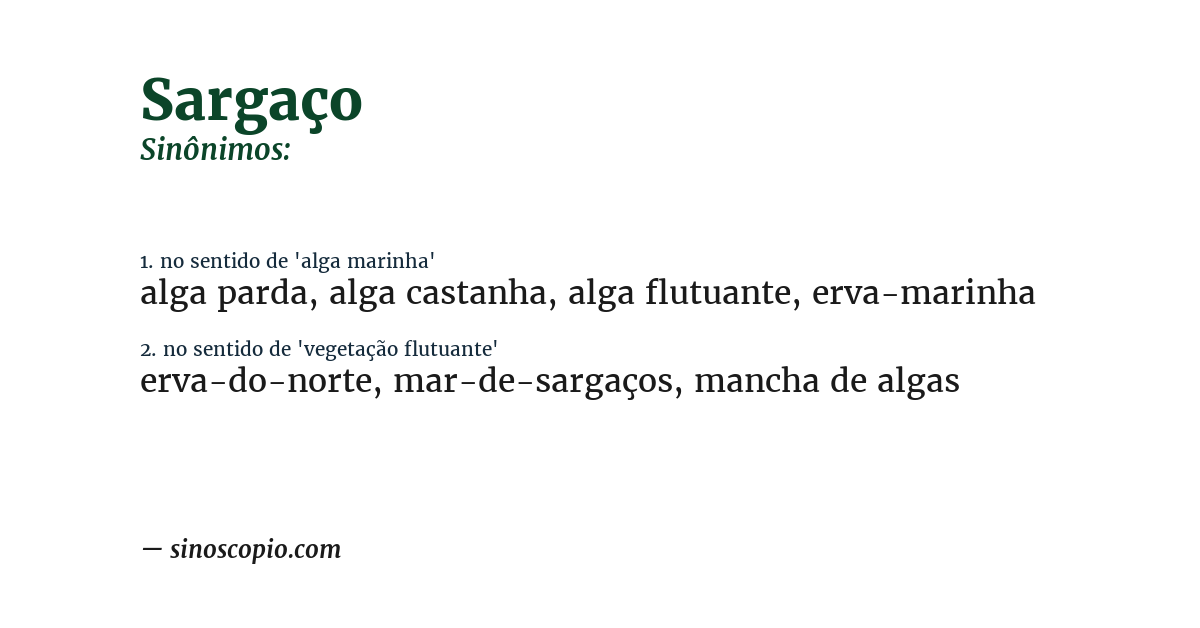 Sinônimo de sargaço