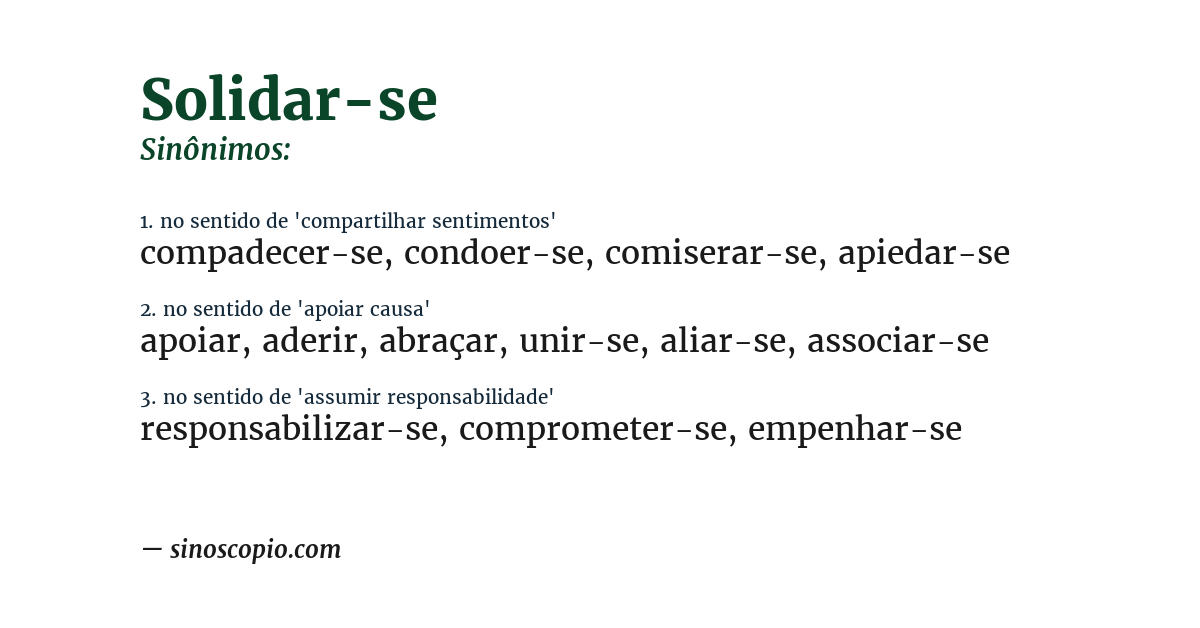Sinônimo de solidar-se