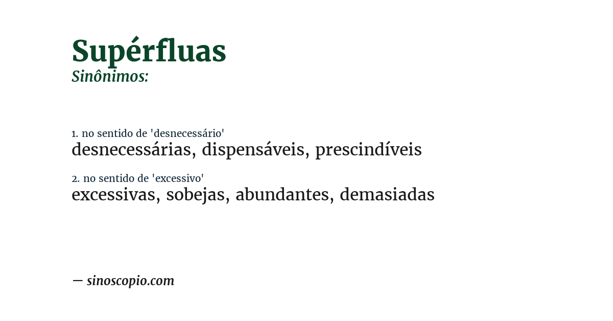 Sinônimo de supérfluas