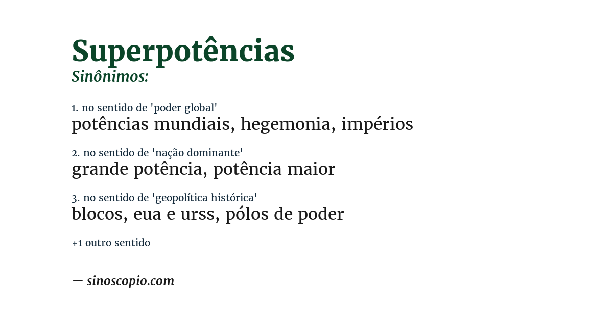 Sinônimo de superpotências