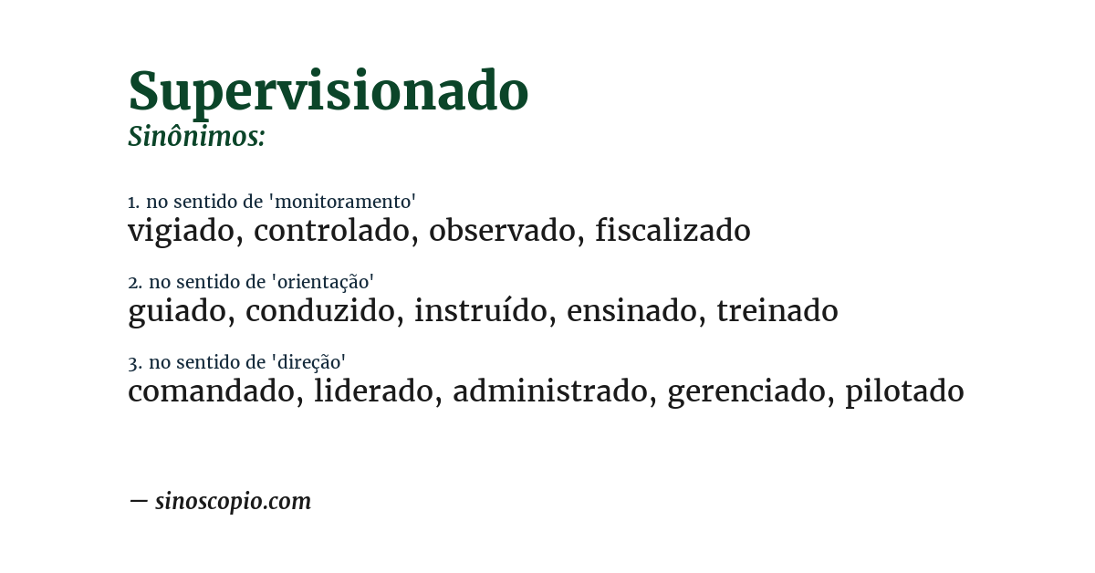 Sinônimo de supervisionado