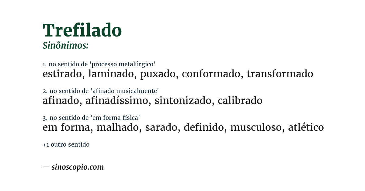 Sinônimo de trefilado