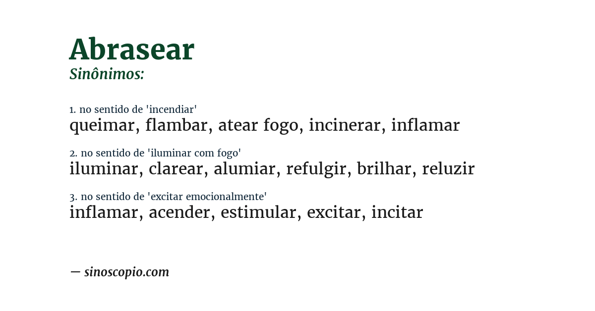 Sinônimo de abrasear