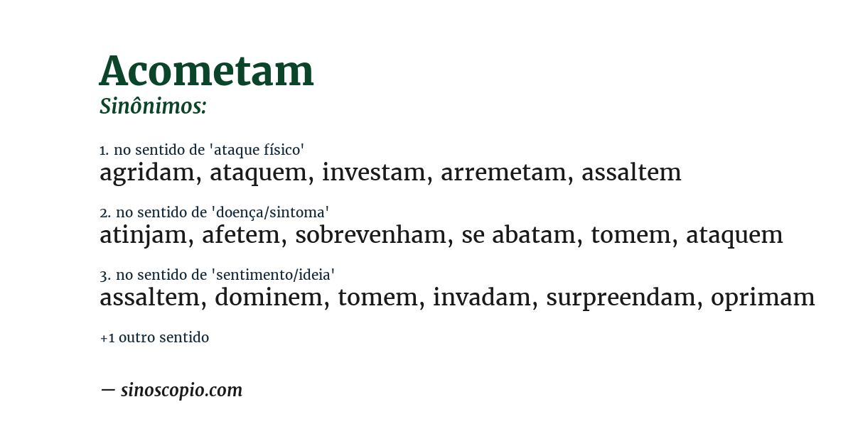 Sinônimo de acometam