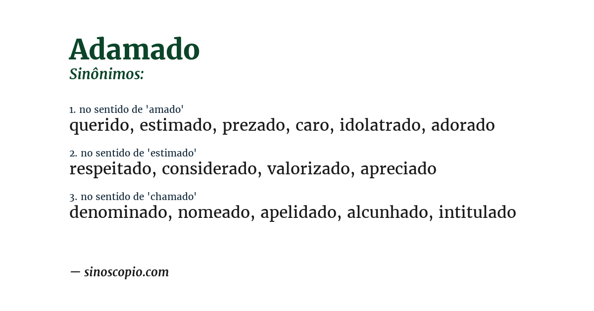 Sinônimo de adamado