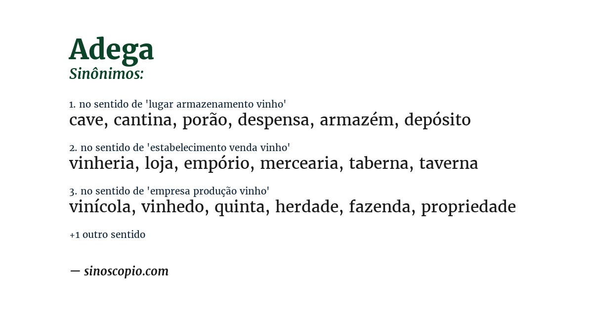 Sinônimo de adega