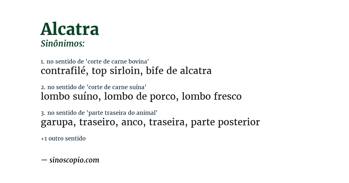 Sinônimo de alcatra