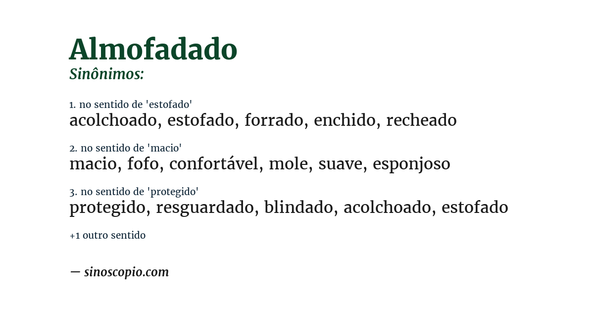 Sinônimo de almofadado