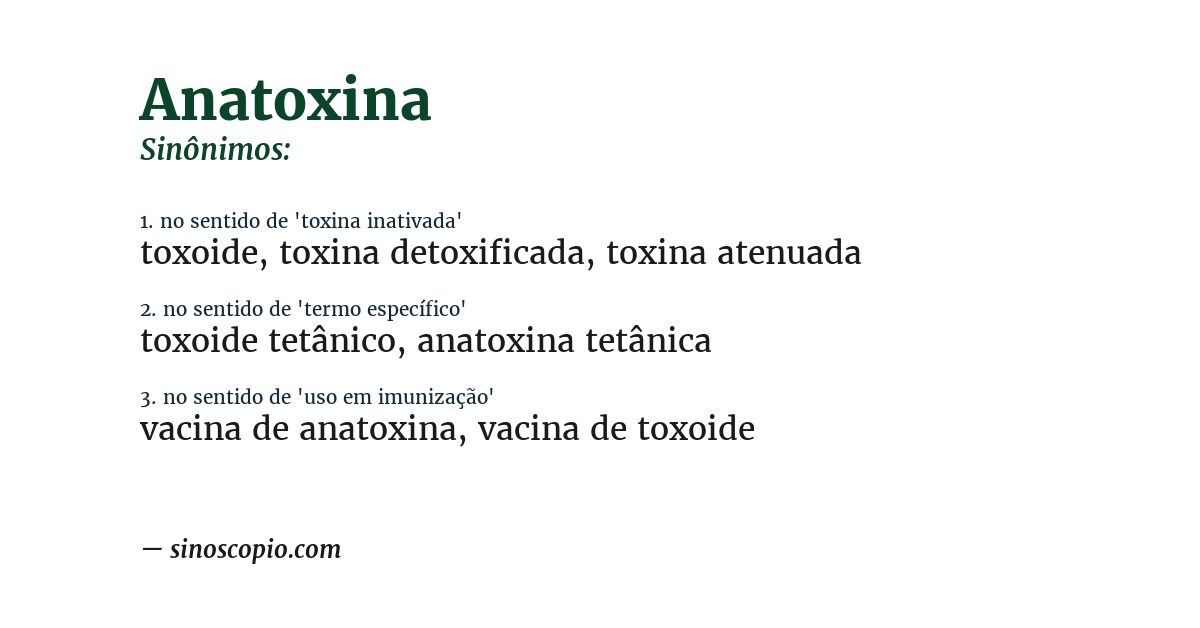 Sinônimo de anatoxina