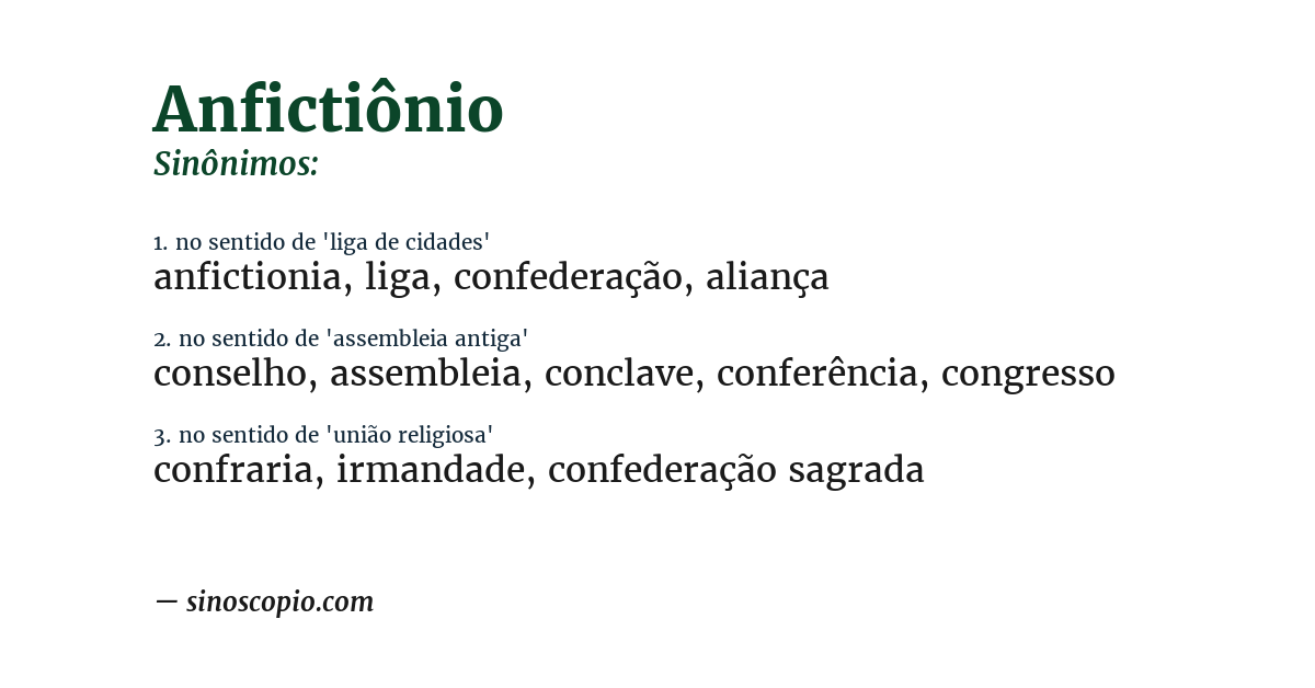 Sinônimo de anfictiônio