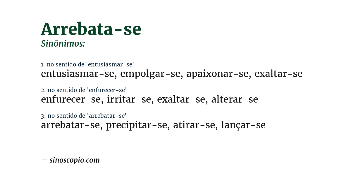 Sinônimo de arrebata-se