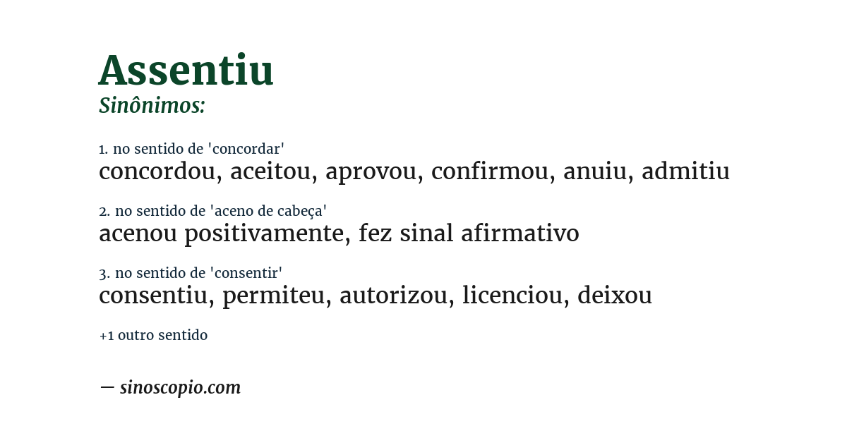 Sinônimo de assentiu