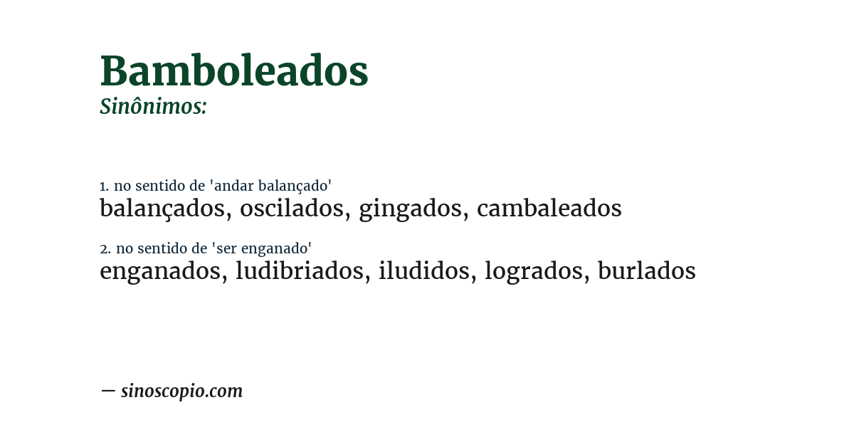 Sinônimo de bamboleados