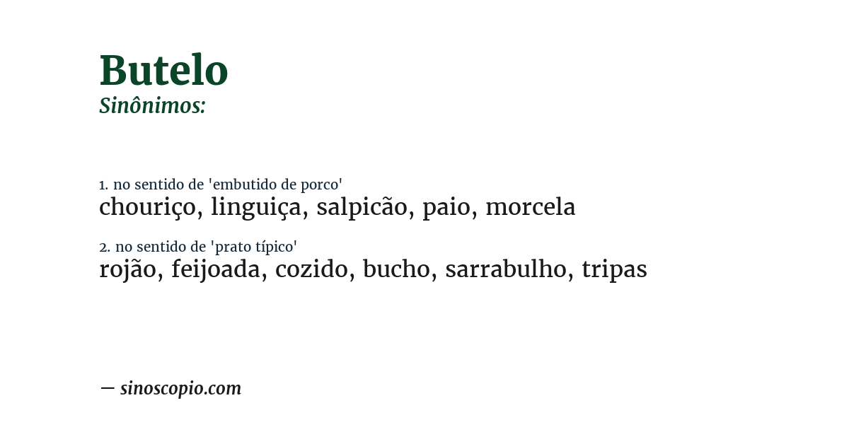 Sinônimo de butelo