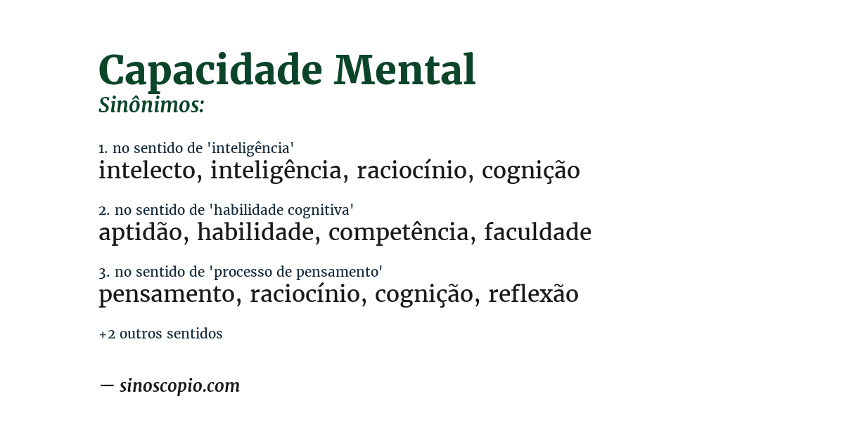 Sinônimo de capacidade mental