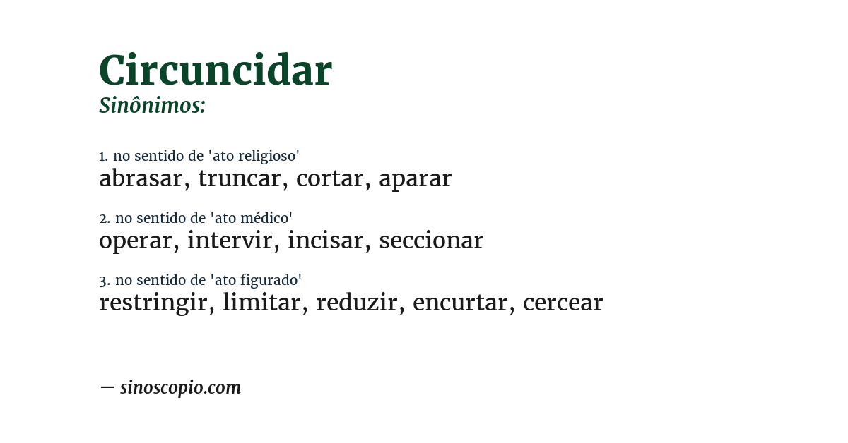 Sinônimo de circuncidar