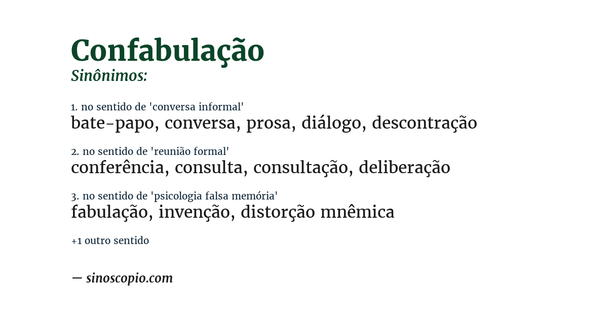 Sinônimo de confabulação