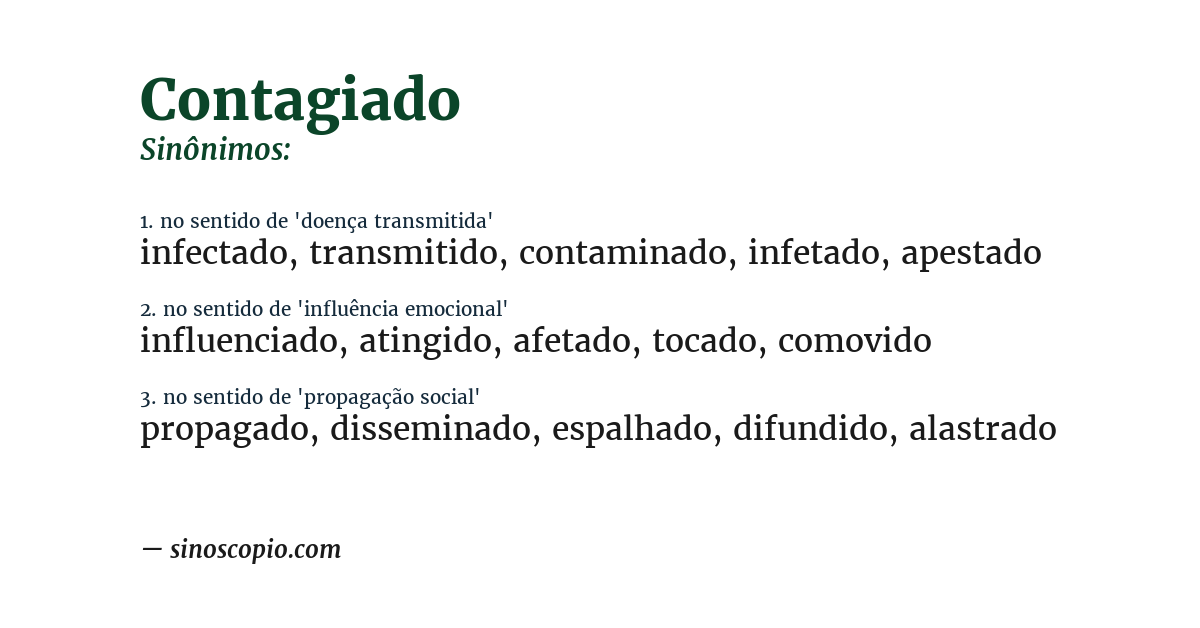 Sinônimo de contagiado