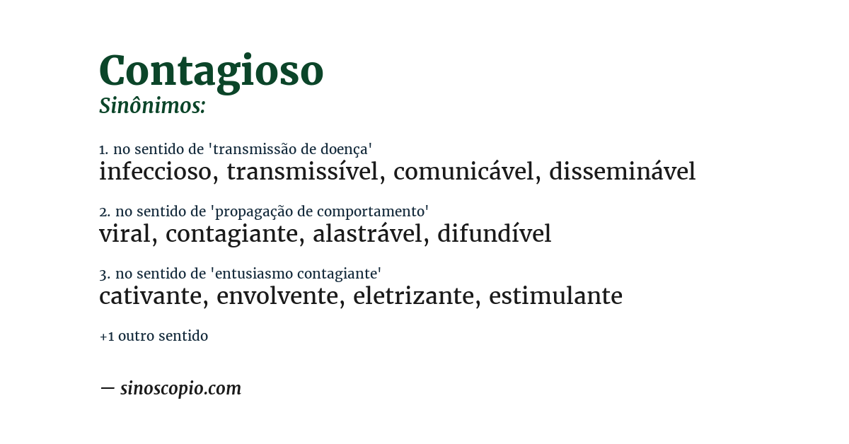 Sinônimo de contagioso