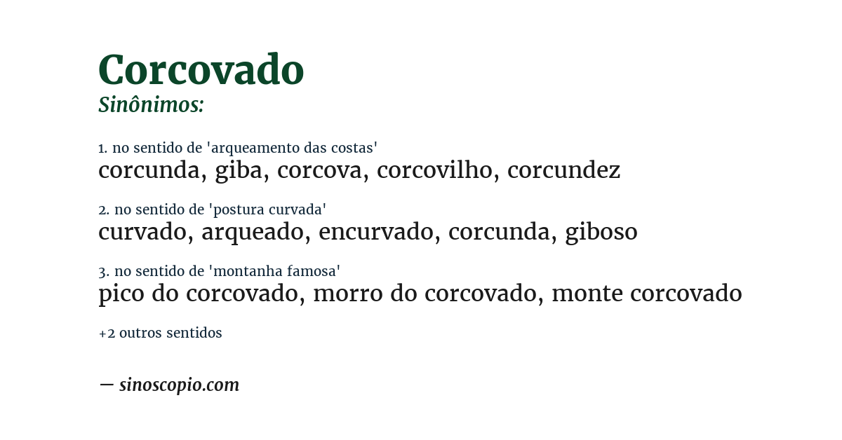 Sinônimo de corcovado