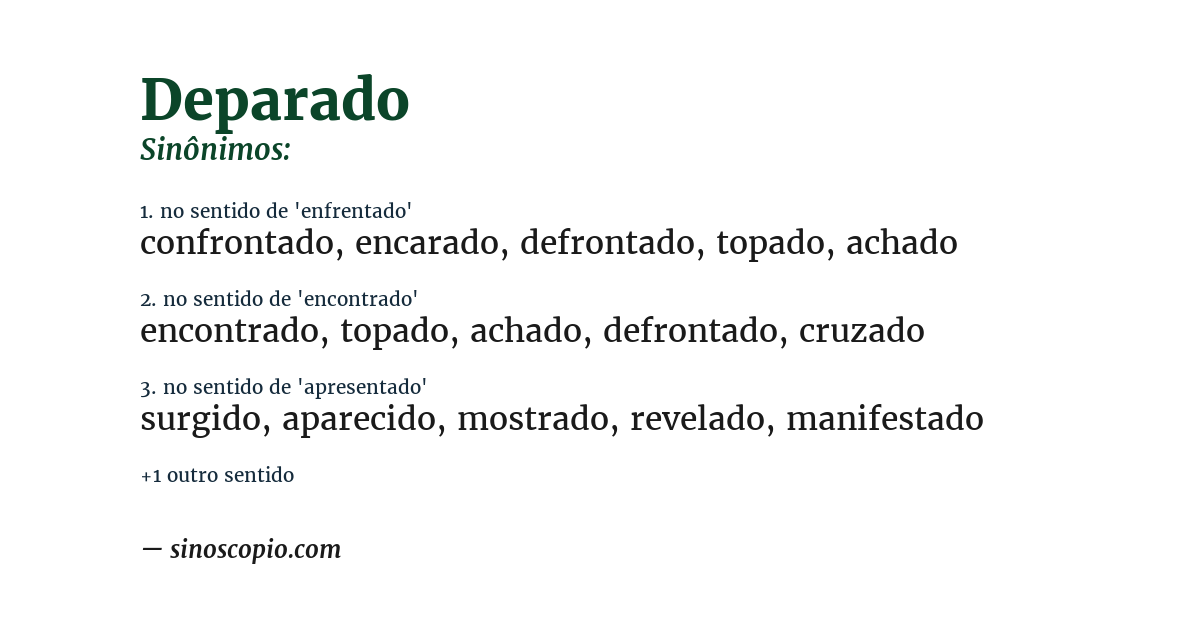 Sinônimo de deparado