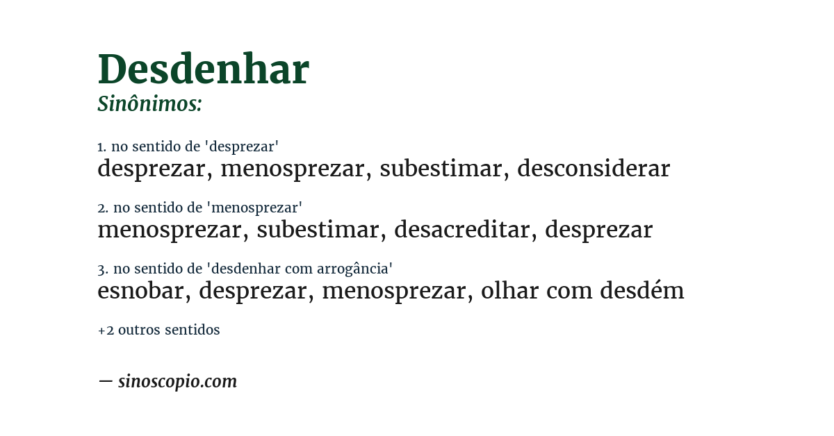 Sinônimo de desdenhar