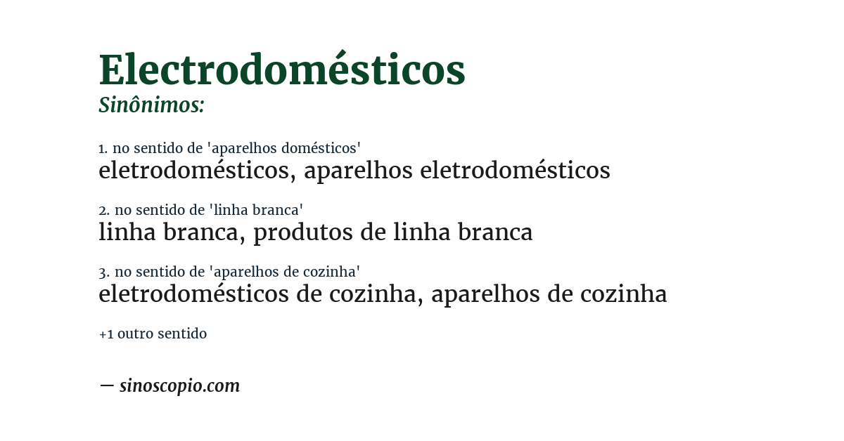 Sinônimo de electrodomésticos