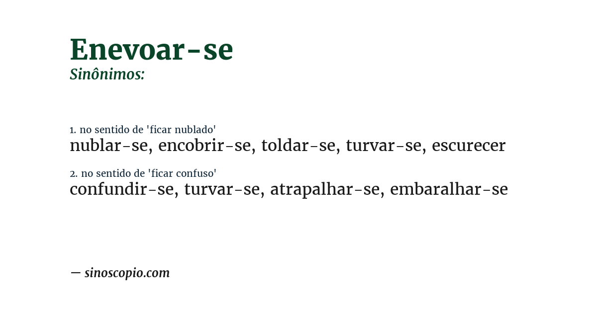 Sinônimo de enevoar-se