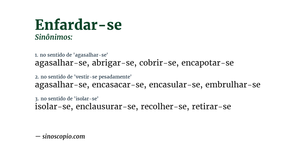 Sinônimo de enfardar-se