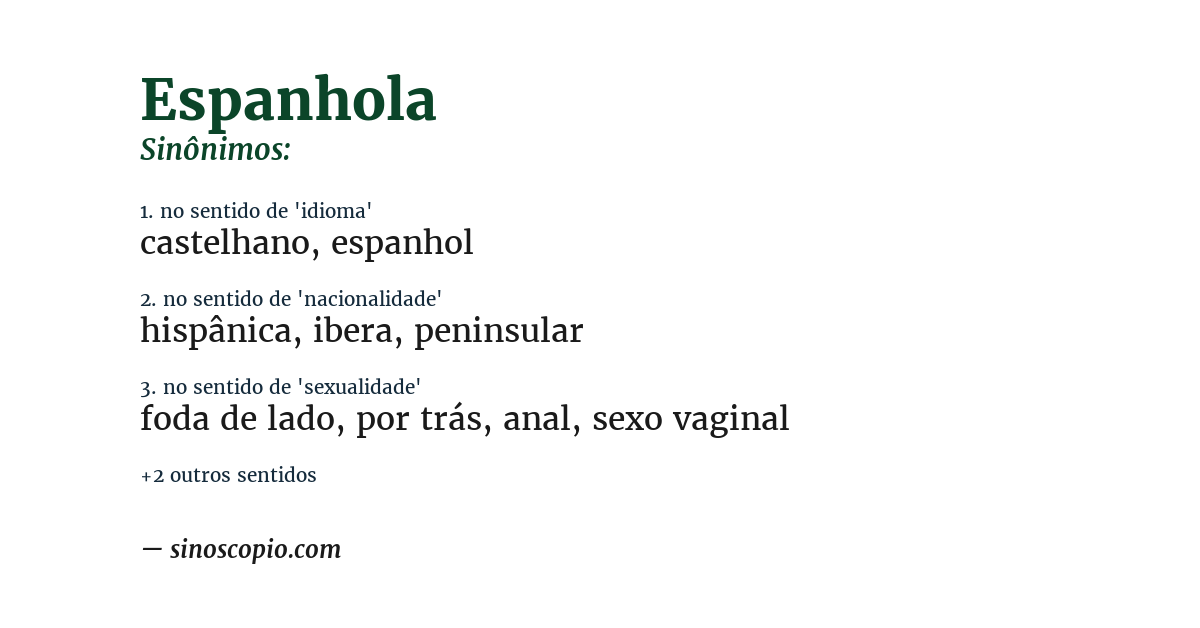 Sinônimo de espanhola
