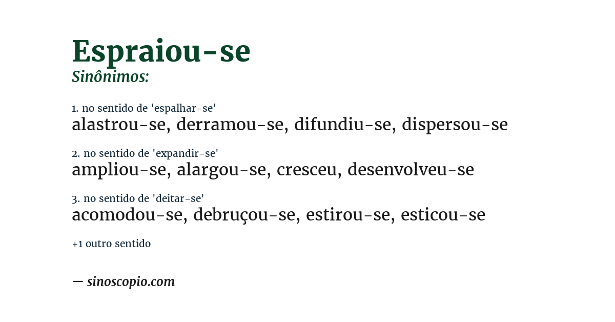Sinônimo de espraiou-se