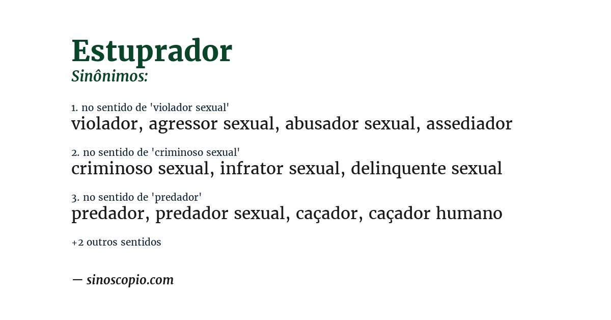 Sinônimo de estuprador