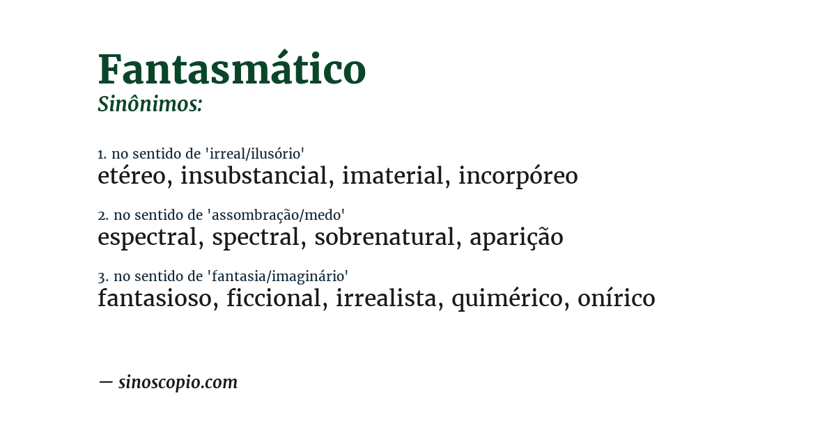 Sinônimo de fantasmático