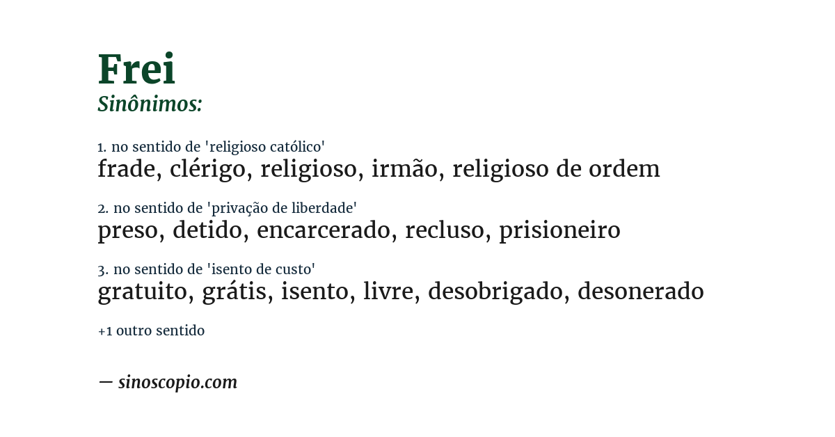 Sinônimo de frei
