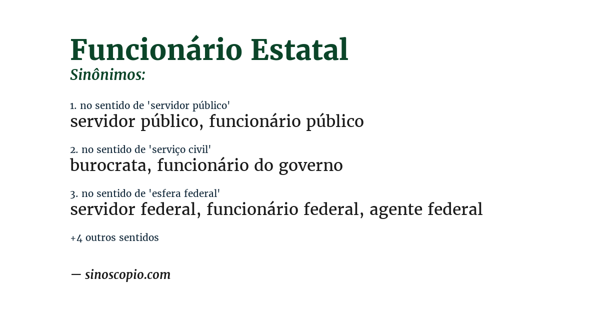 Sinônimo de funcionário estatal