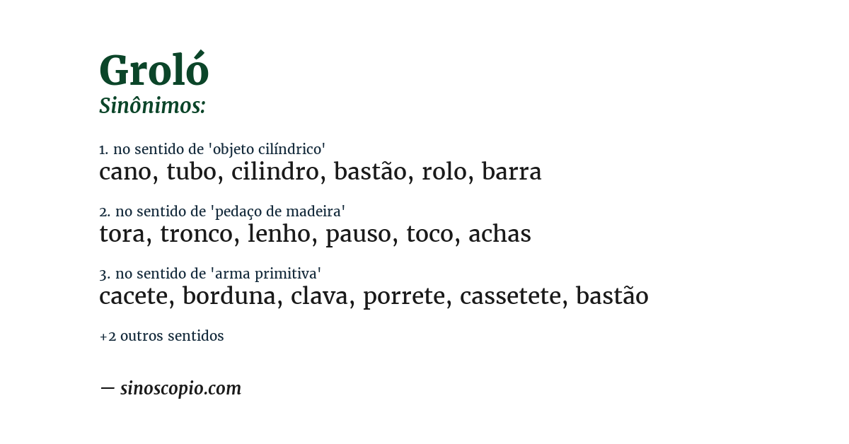 Sinônimo de groló