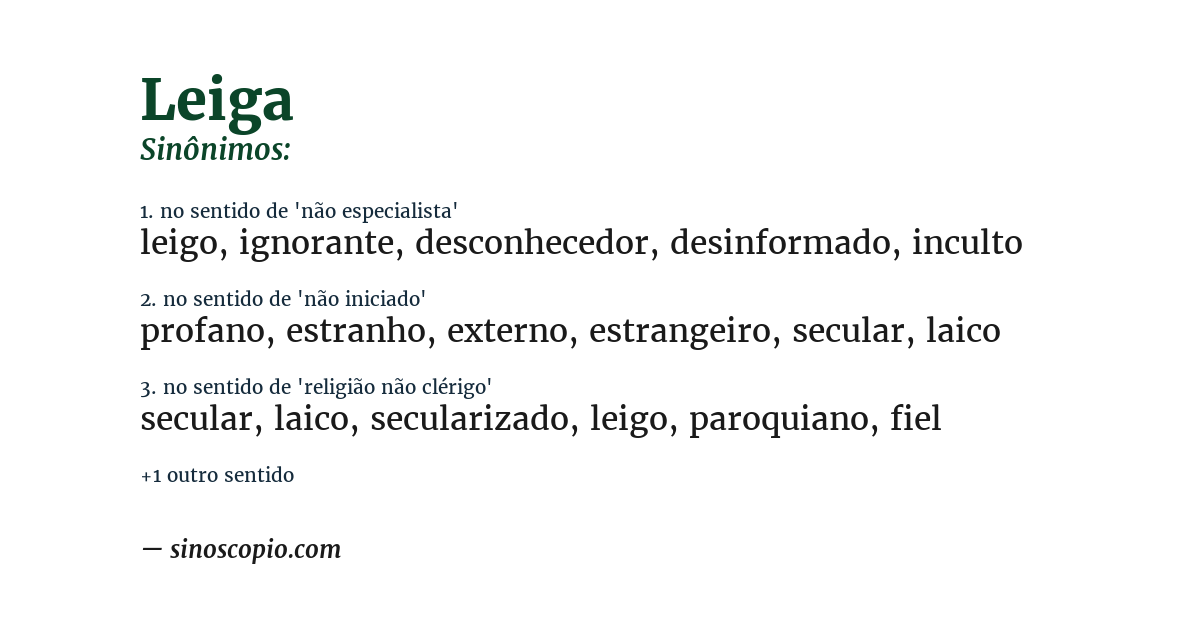 Sinônimo de leiga