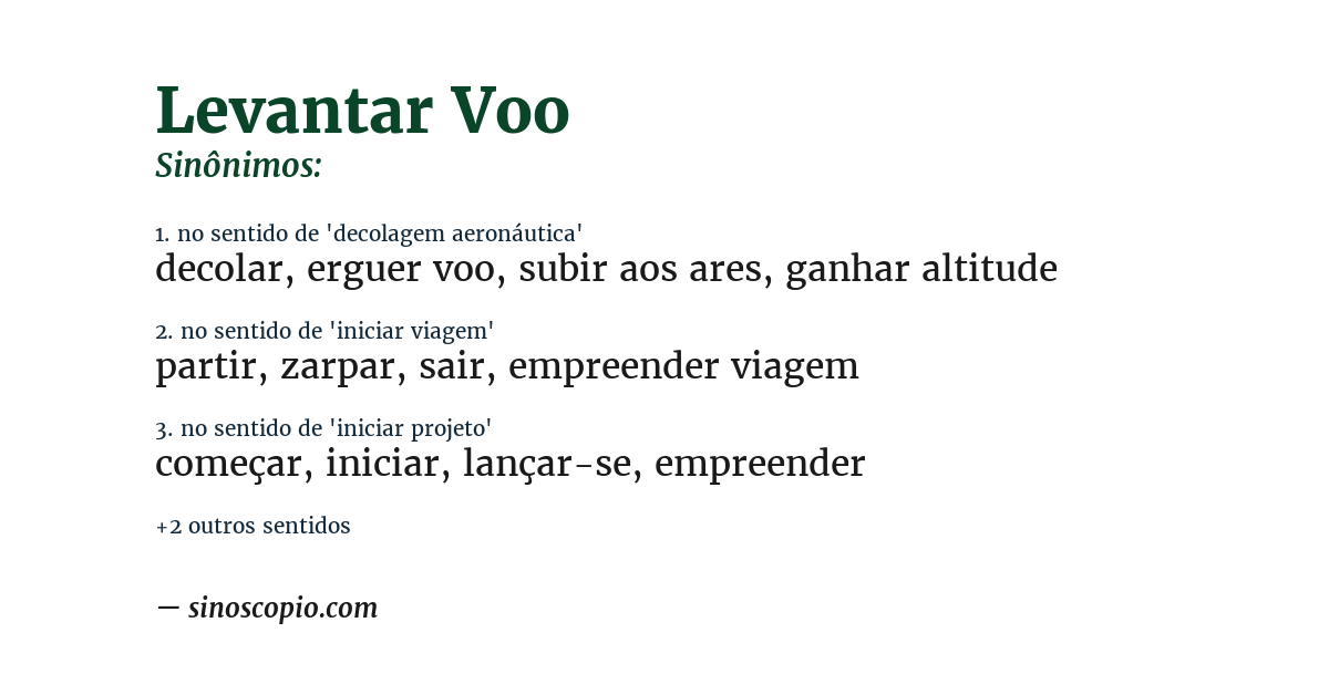Sinônimo de levantar voo