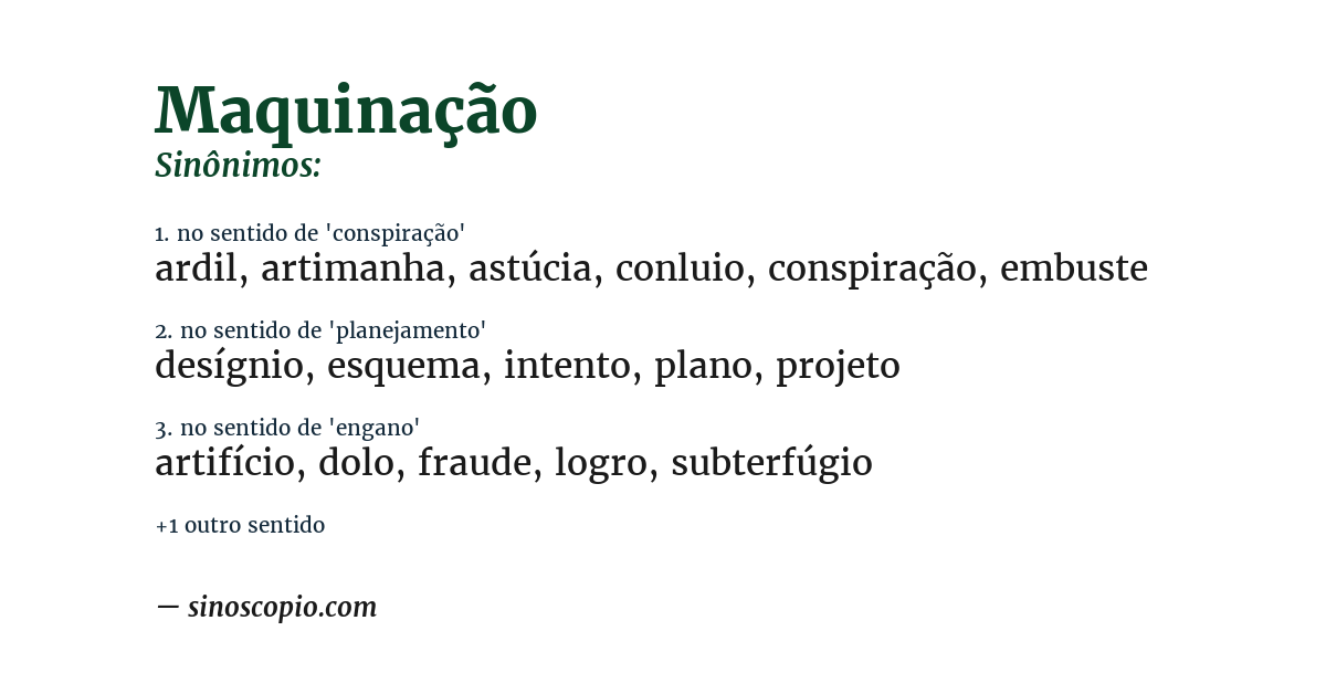 Sinônimo de maquinação