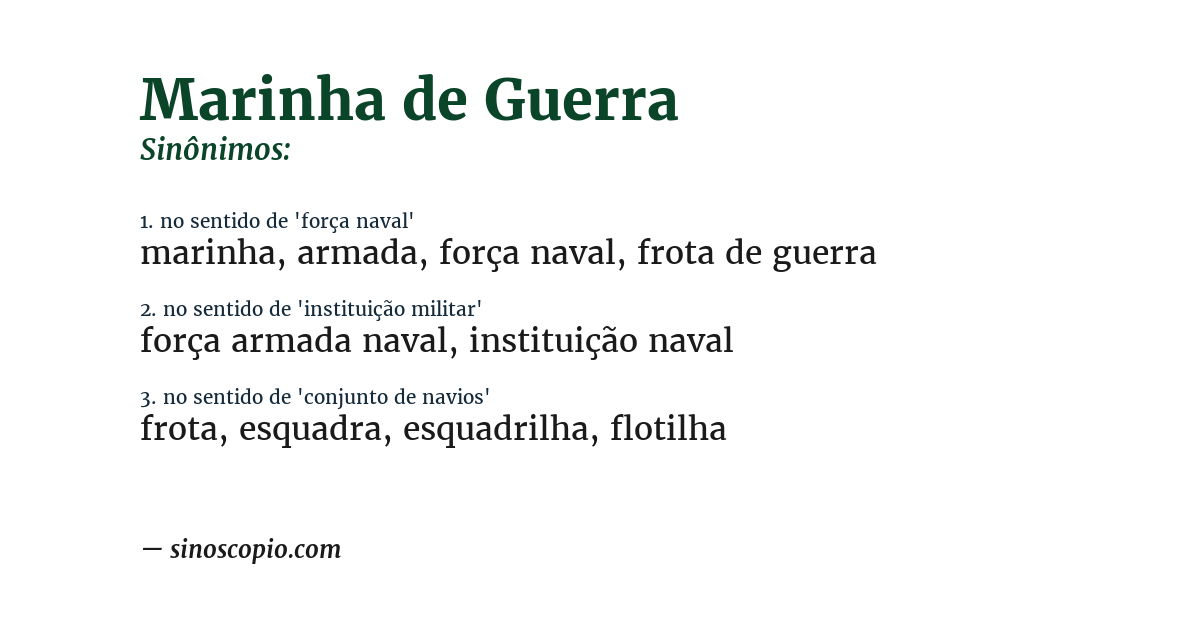 Sinônimo de marinha de guerra