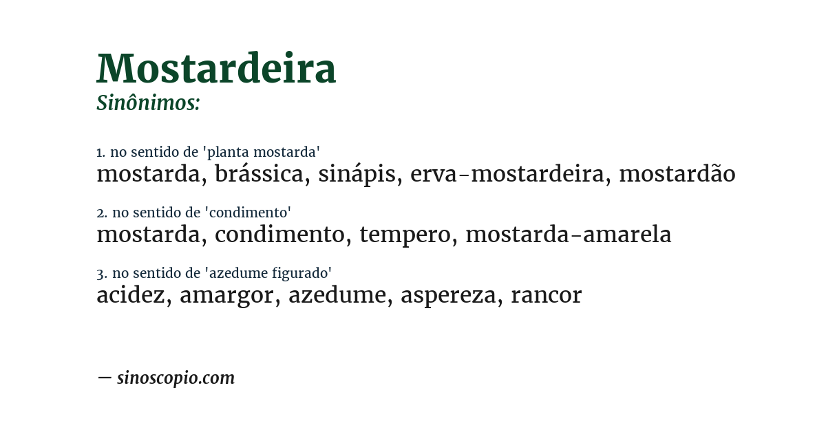 Sinônimo de mostardeira