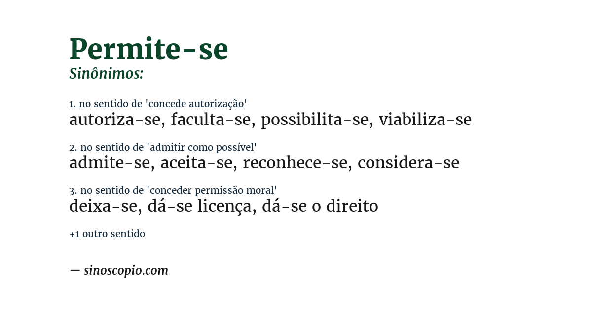 Sinônimo de permite-se