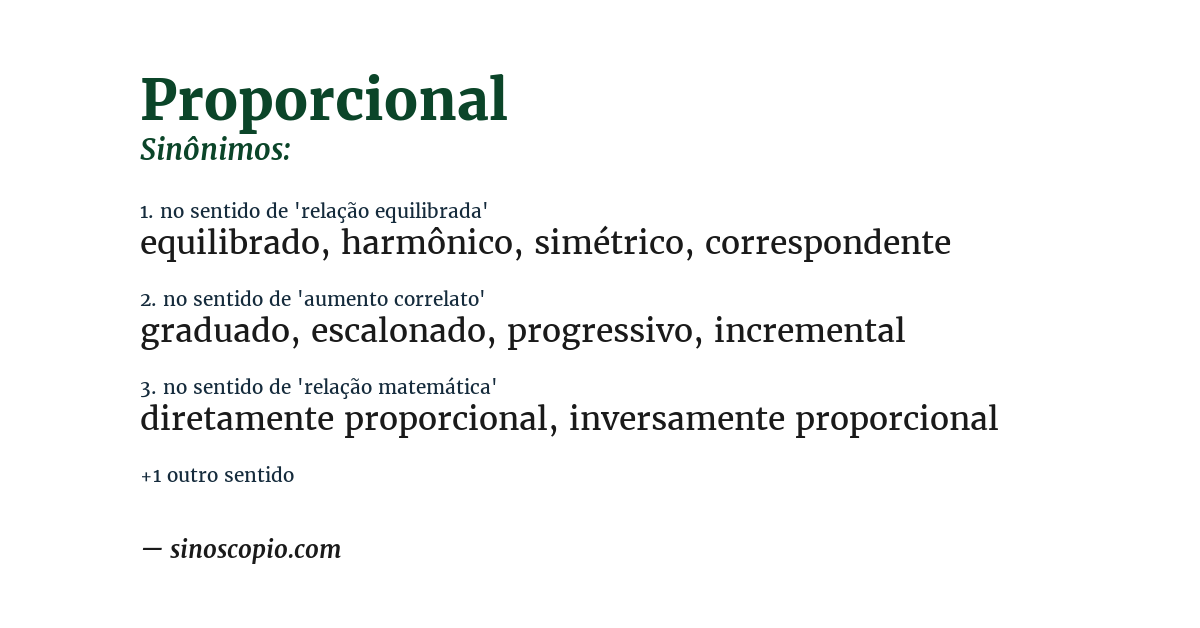 Sinônimo de proporcional