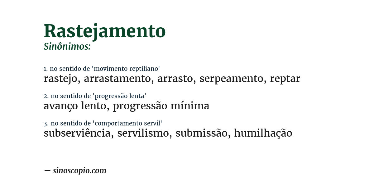Sinônimo de rastejamento