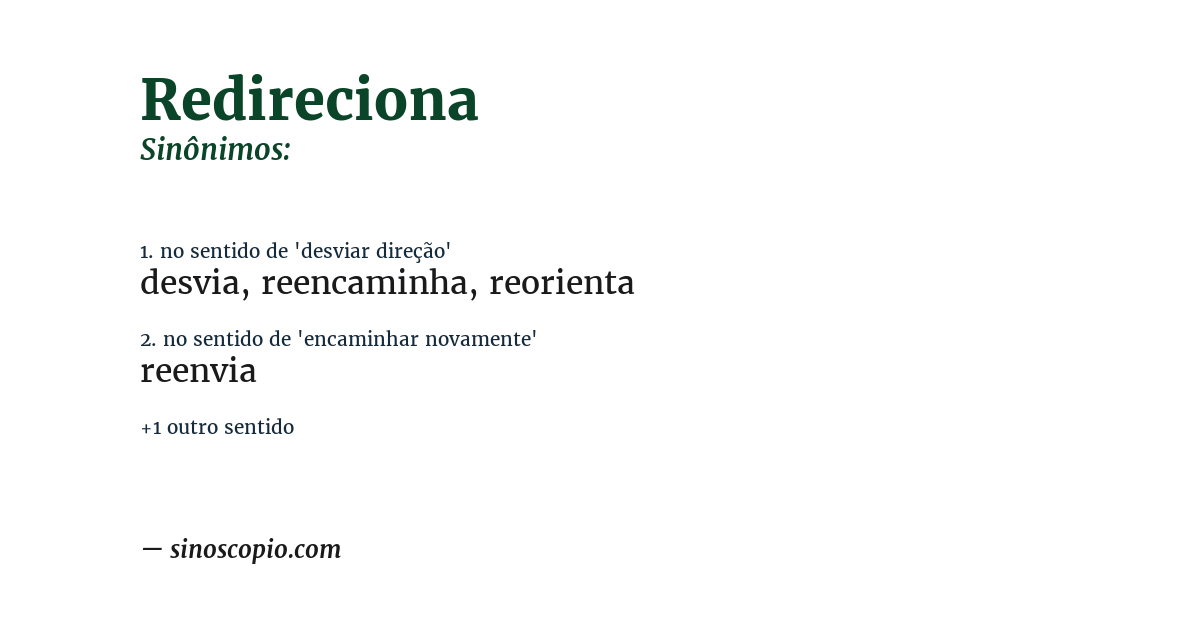 Sinônimo de redireciona