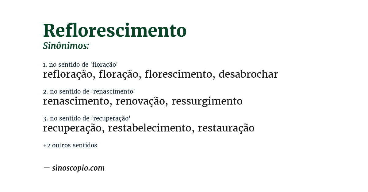 Sinônimo de reflorescimento