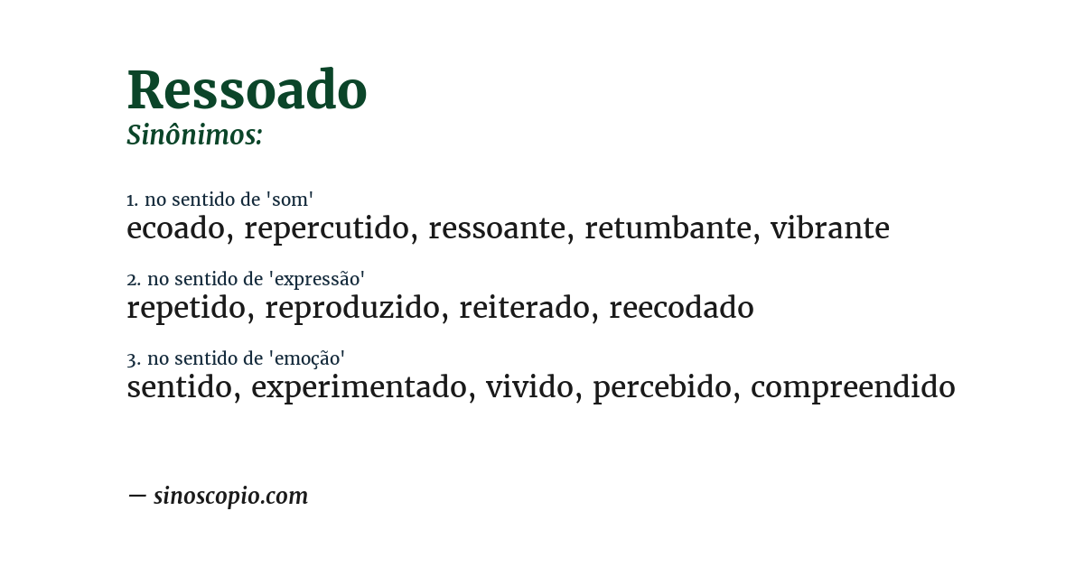 Sinônimo de ressoado
