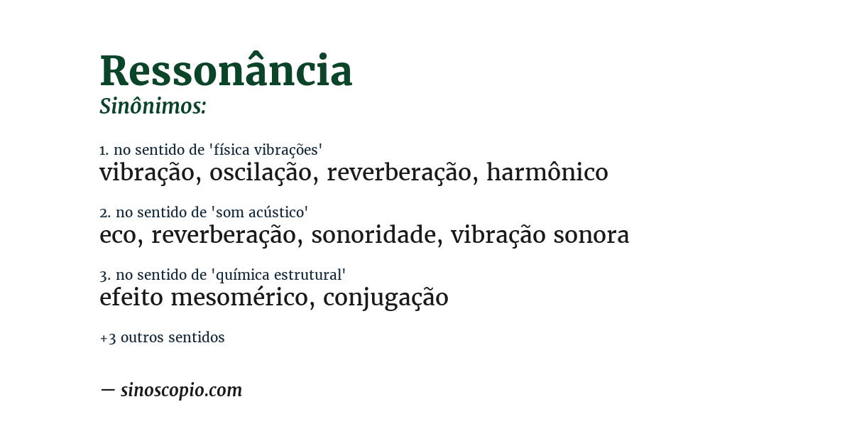 Sinônimo de ressonância
